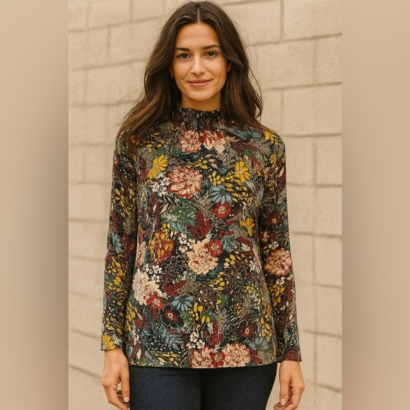 Rachel Zoe Tops - 🆕 RACHEL ZOE Floral Mock Neck Top size L